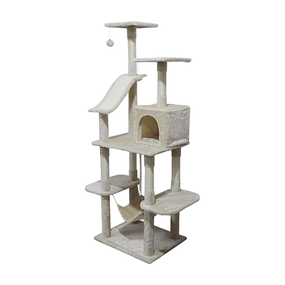 171cm Cat Tree Trees Scratching Post Scratcher Tower Condo House - Beige