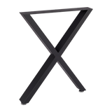 X-Shaped Table Bench Desk Legs Retro Industrial Design Fully Welded - Black