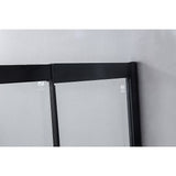 1400-1600mm Sliding Door Safety Glass Shower Screen Black By Della Francesca