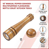 10" Manual Pepper Grinder Multipurpose Flavouring Bottle Cruet Kitchen Tools