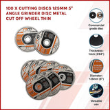 100 x Cutting Discs 125mm 5" Angle Grinder Disc Metal Cut Off Wheel Thin