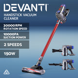 Devanti Stick Vacuum Cleaner Bagless Cordless Red 150W