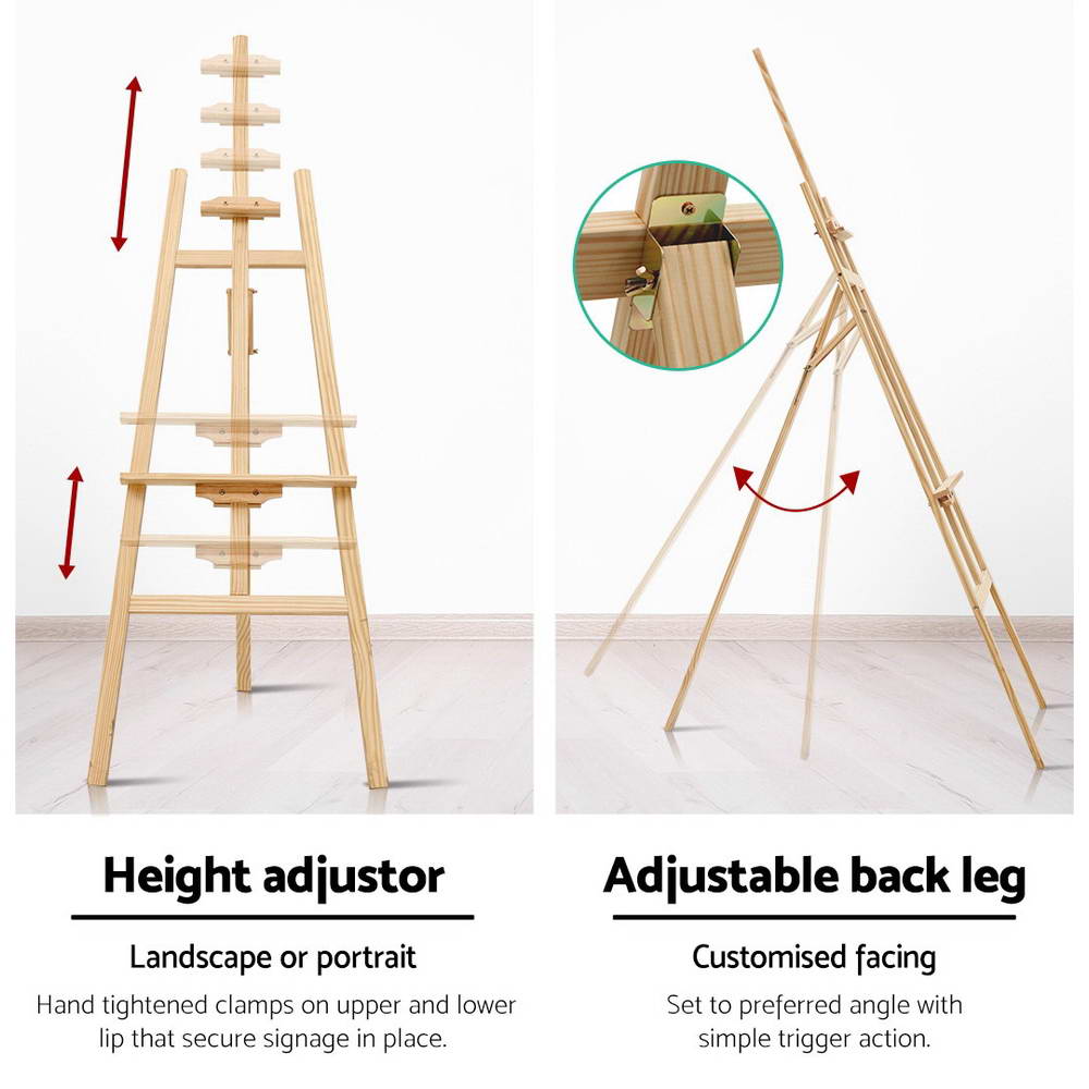 Other Wedding Decorations: Artiss Painting Easel Pine Wood 175cm