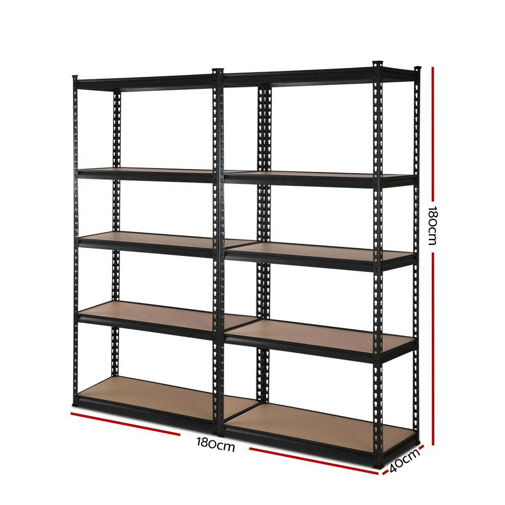 Wall Storage Racks: Giantz 2x1.8M Garage Shelving Warehouse Rack Pallet Racking Storage Shelve Black