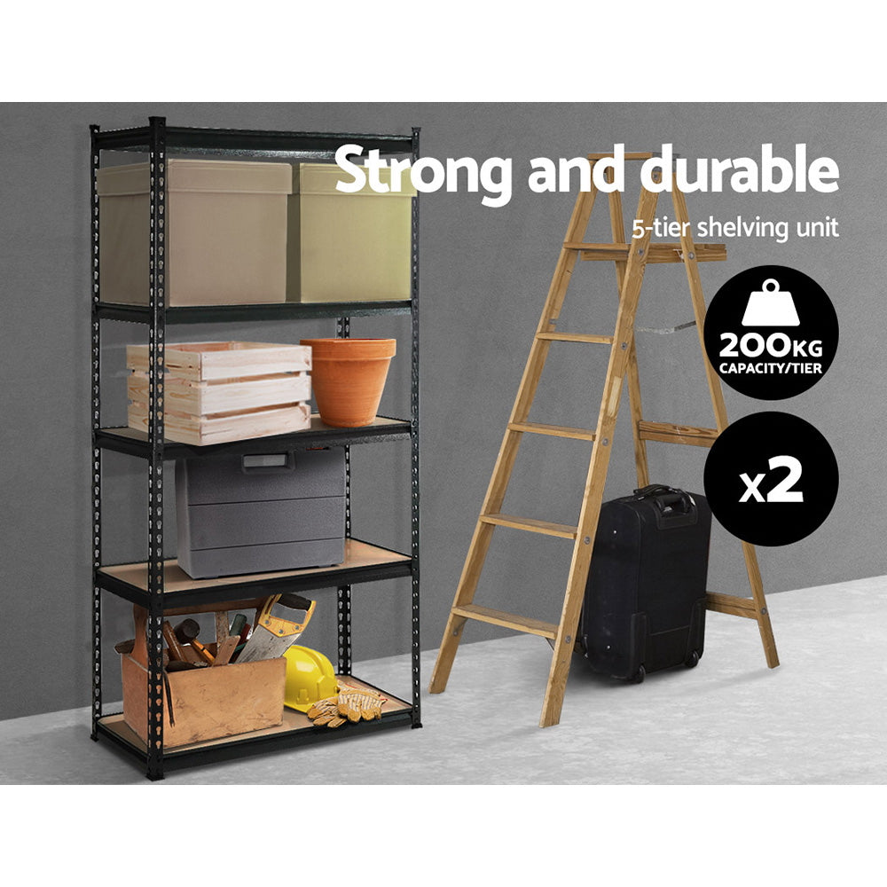 Wall Storage Racks: Giantz 2x1.8M Garage Shelving Warehouse Rack Pallet Racking Storage Shelve Black