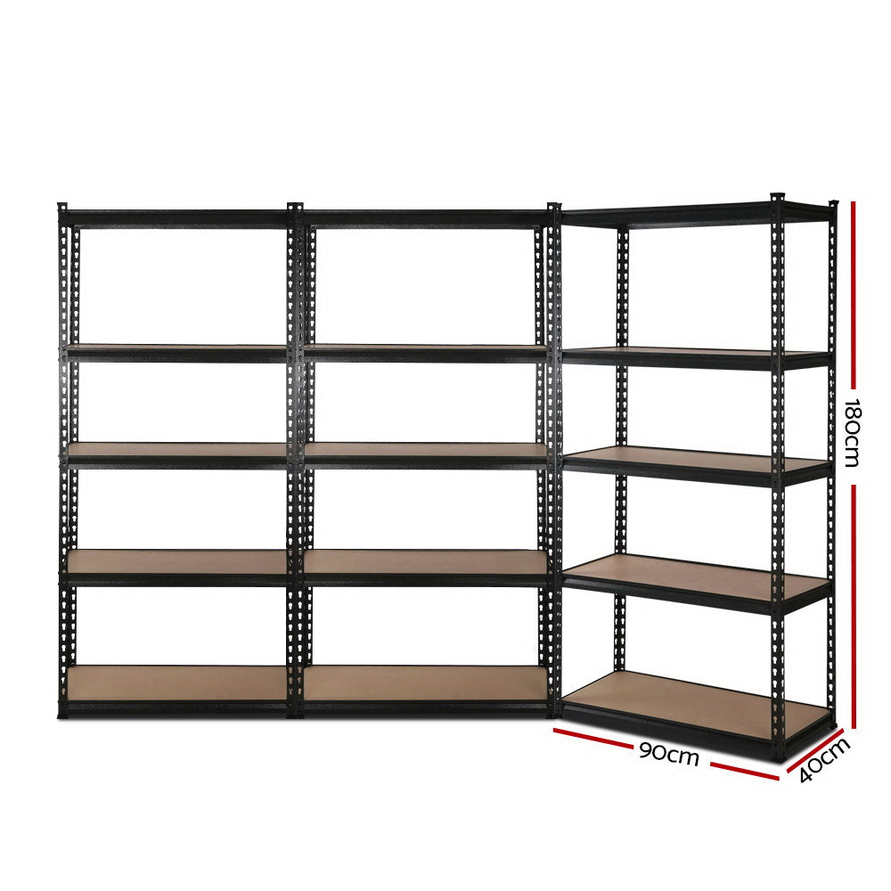 Wall Storage Racks: Giantz 3x1.8M Garage Shelving Warehouse Rack Pallet Racking Storage Shelve Black