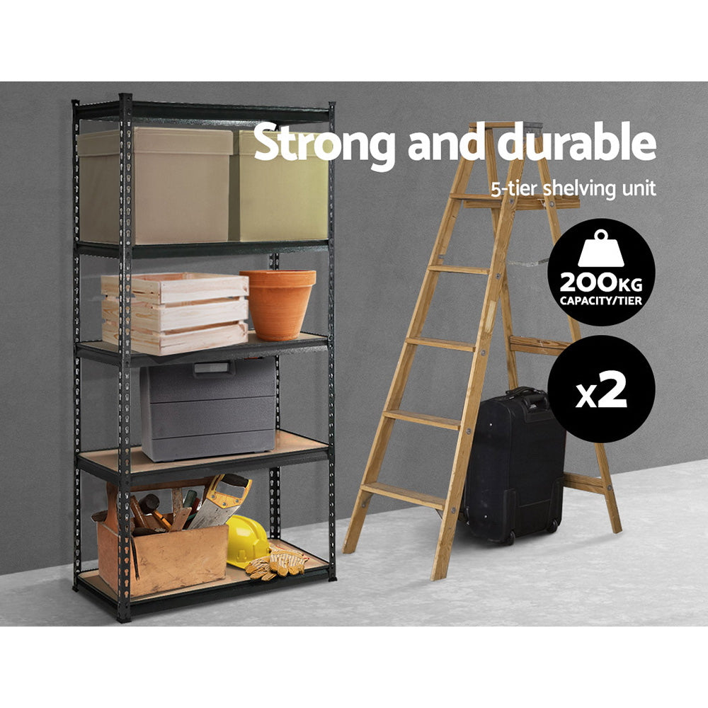 Wall Storage Racks: Giantz 2x1.8M Garage Shelving Warehouse Rack Pallet Racking Storage Charcoal