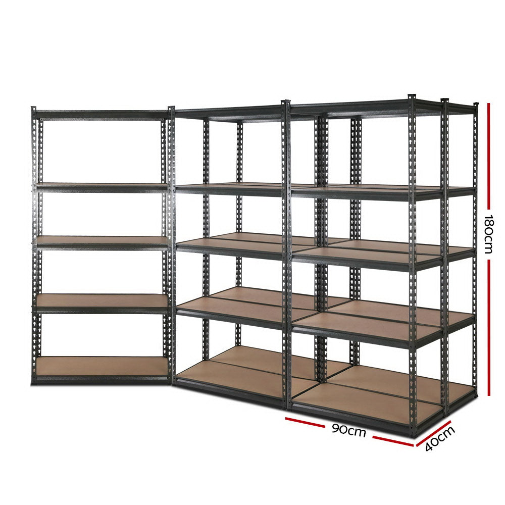 Wall Storage Racks: Giantz 5x1.8M Garage Shelving Warehouse Rack Pallet Racking Storage Charcoal