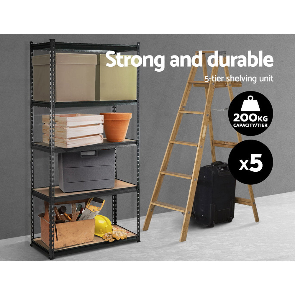Wall Storage Racks: Giantz 5x1.8M Garage Shelving Warehouse Rack Pallet Racking Storage Charcoal