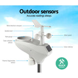 Devanti Wireless WiFi Professional Weather Station Solar Sensor LCD UV Light