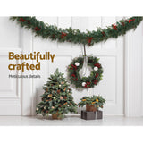 Jingle Jollys Christmas Garland with Wreath Set LED Lights Xmas Tree Decor