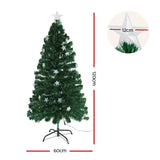 Jingle Jollys 1.2m Christmas Tree Optic Fibre LED Xmas tree Multi Colour