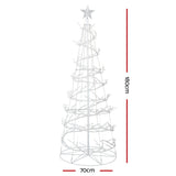 Jingle Jollys Christmas Tree 1.8M 6FT LED Xmas Decoration Cold White Lights