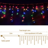 12.5M Christmas Lights Solar Icicle String Light Multi Colour Jingle Jollys